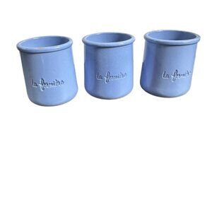 Set of 3 La Fermiere Glazed Terra Cotta Mini Pots DIY Crafts Planter